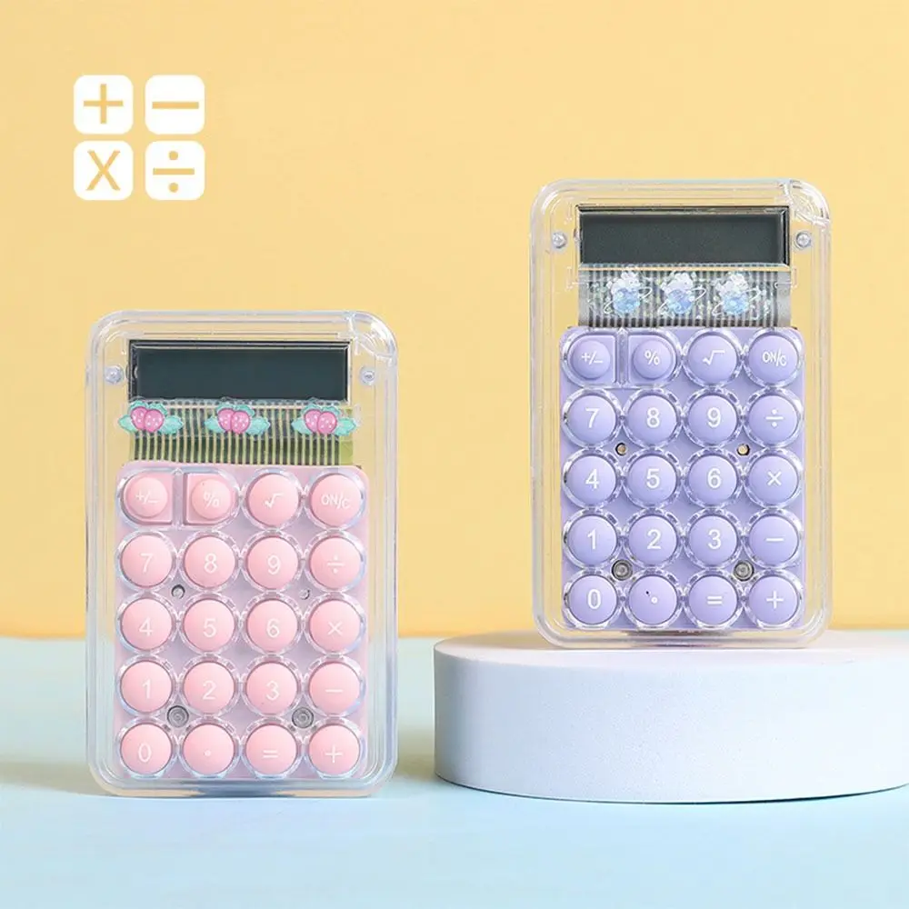 Jelly Transparent Calculator Student Color Calculator 8-digit Children's Arithmetic Cute Cartoon Calculator