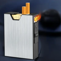 20pc aluminum alloy cigarette case usb rechargeable lighters smoking case two in one miscellaneous smoking accessories