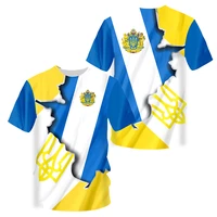 2022 new design ukraine mens t shirt 3d digital print clothing for ukraine logo football shirt custom dropshipping wholesale