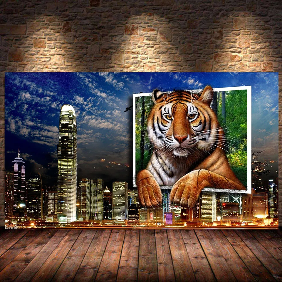 Алмазная мозаика сделай сам с изображением большого города вышивка крестиком