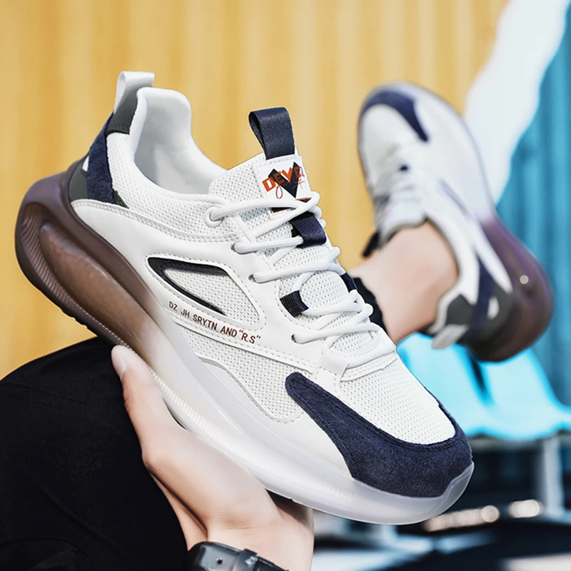 Fashion Male Sneakers Breathable Hiking Shoes Lac-up Men's Sports Running Shoes Lightweight Vulcanize Walking Zapatillas Hombre