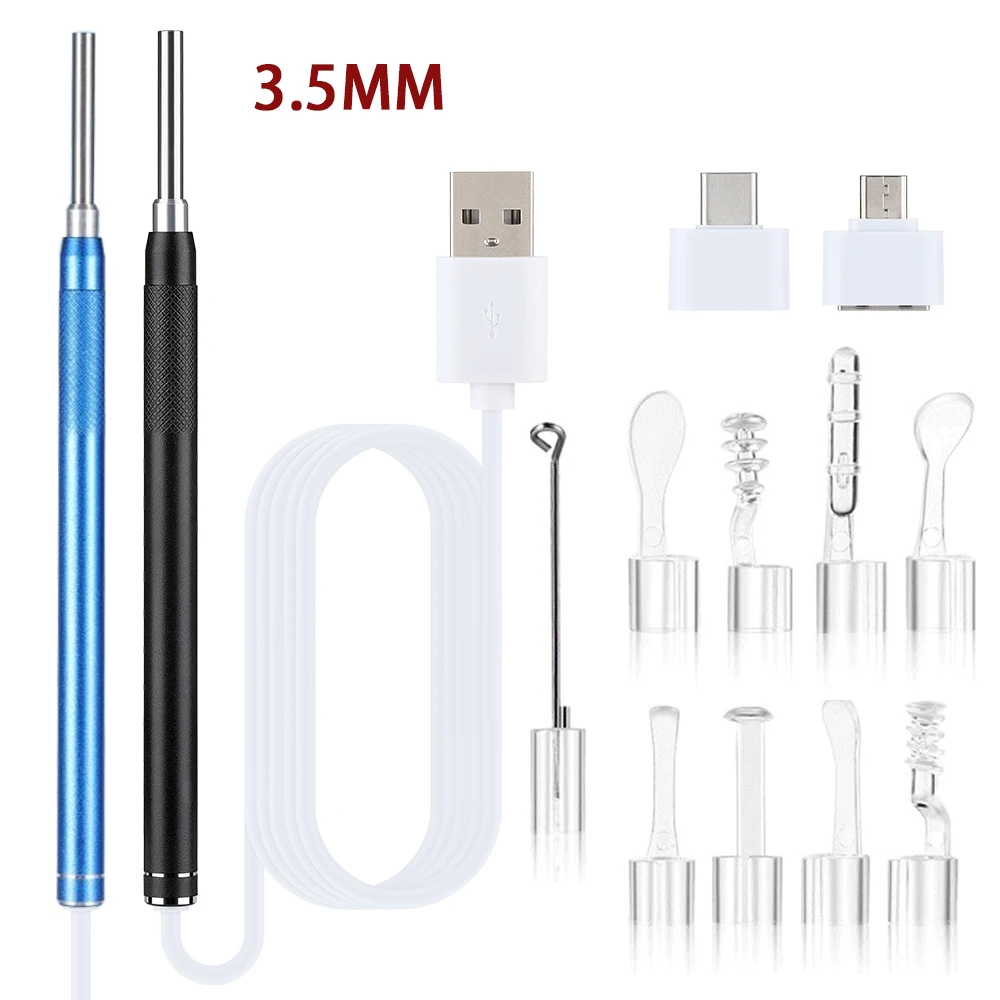 

3.5MM HD Visual Ear Endoscope 3 in 1 USB Otoscope Ear Wax Cleaning Inspection Camera Earwax Removal Tools for Android Phone PC