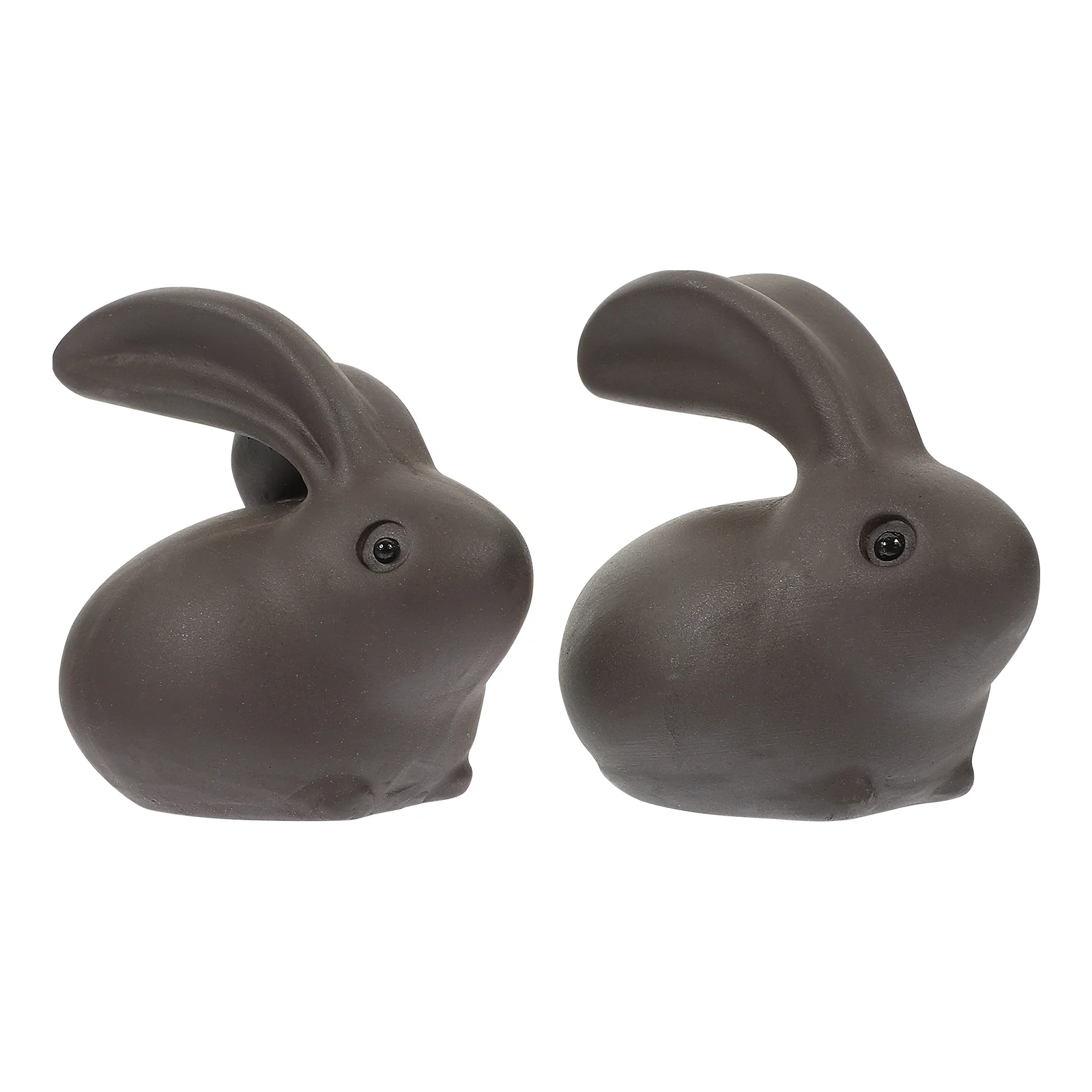 

Tea Bunny Pet Rabbit Figurine Statue Decoration Animal Sculpture Chinese Garden Miniature Ornament Decor Mini Ceramic Clay