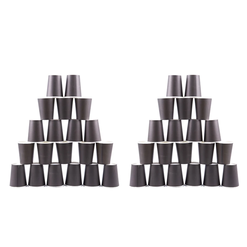 

40 бумажных стаканчиков (9 унций)-простые однотонные зеркальные чашки (черный)