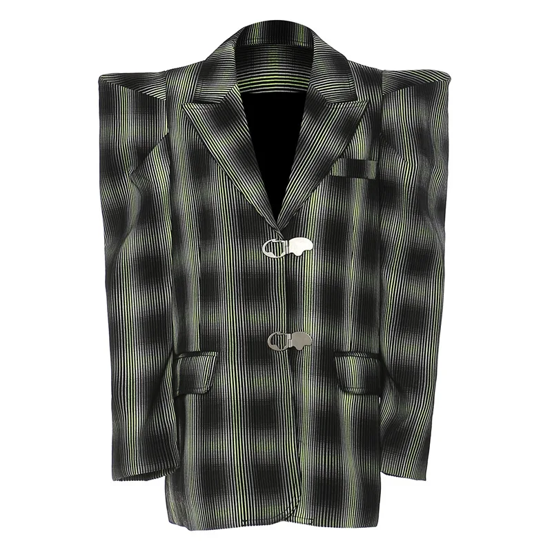 New 2022 high fashion European all-match lapel long-sleeved casual suit jacket plus size female Loose coats outerwear