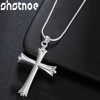 925 sterling silver 16 30 inch chain cross pendant necklace for women engagement wedding birthday gift fashion charm jewelry