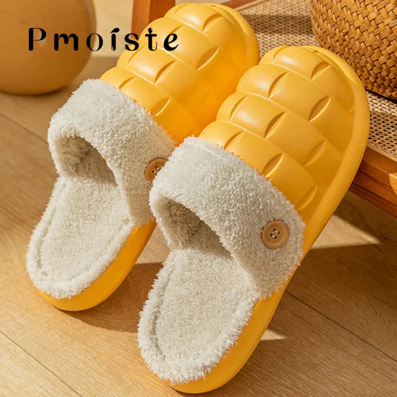 Furry Winter Home Slippers Washable Female Indoor Slippers Warm Plush Fashion Platform Shoes with Fur Women House Slipper Unisex