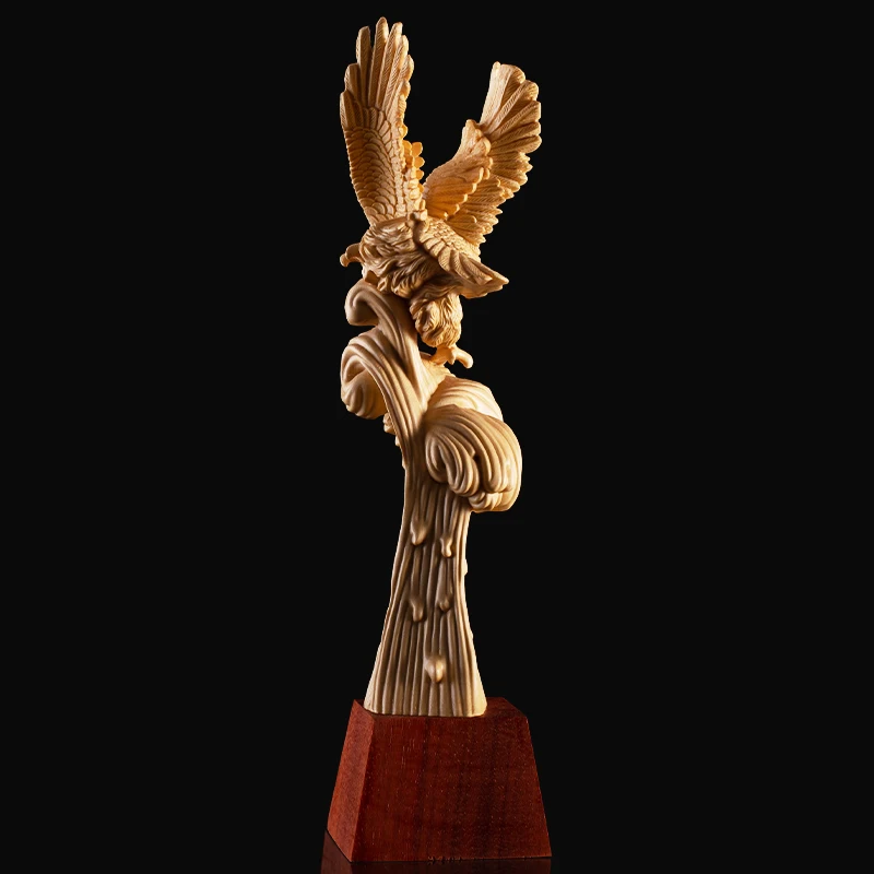 

Летающий орел Hinoki Cypress резьба по дереву фэн-шуй украшение для дома