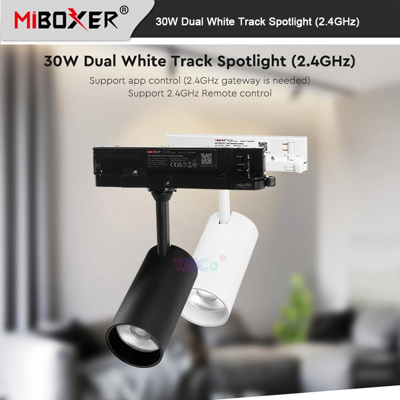 

Miboxer 30 Вт 2,4 г двойная белая фотодорожка светодиодный CCT Регулируемая яркость потолка WW CW прожектор лампа 220 В 2,4 в G пульт дистанционного управления