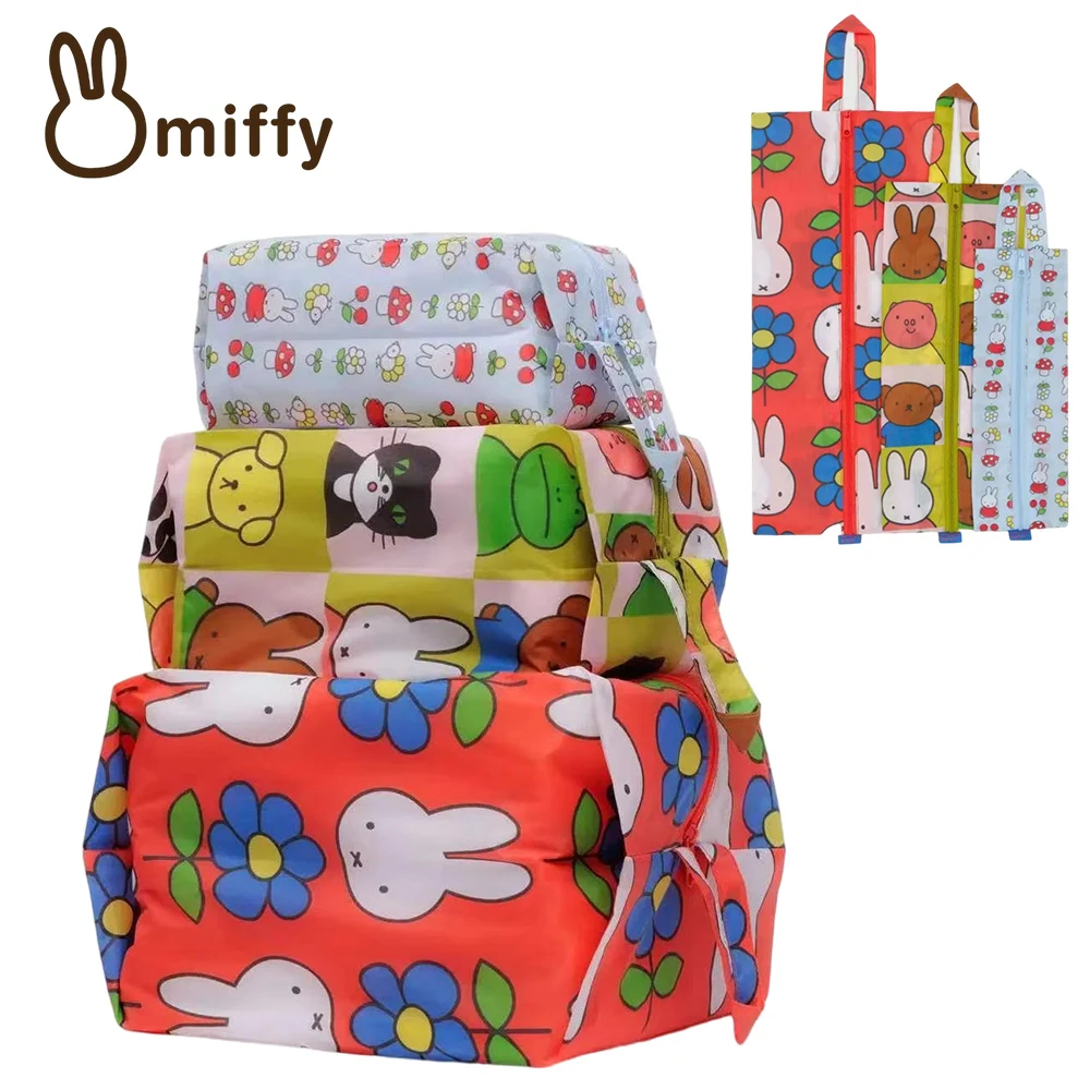 

3 шт., сортировочные сумки с принтом Kawaii Miffy, сумки для хранения, портативные дорожные сортировочные сумки и наборы, подарочная игрушка для девочки