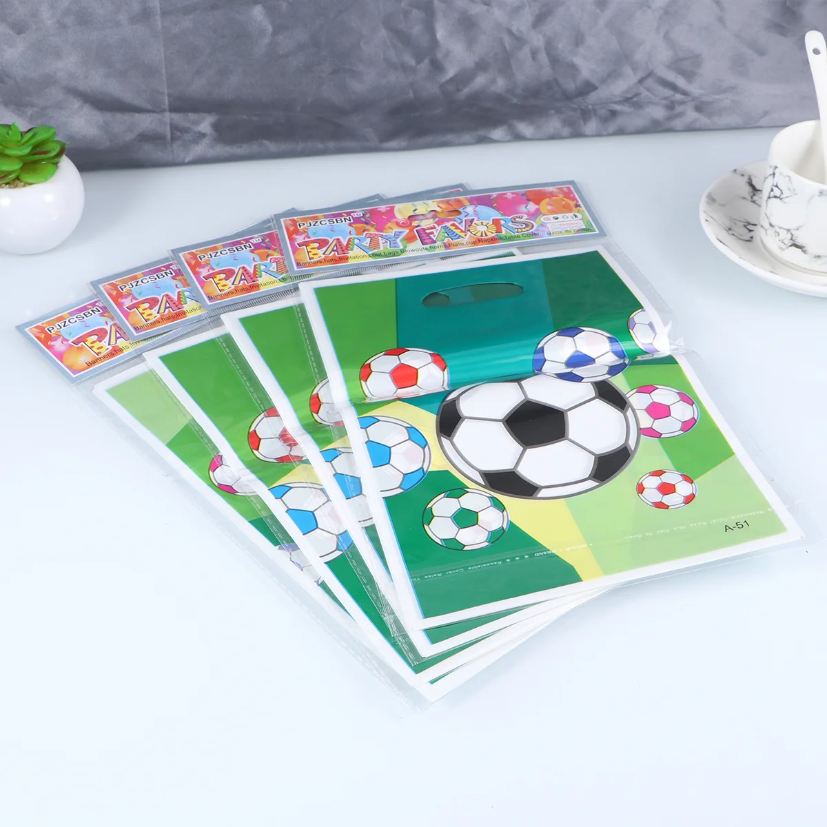 

24 Pack Paper Soccer Party Favor Bag Candy Goodie Treat Bags Soccer Gift Bags for Football Themed Party Favors