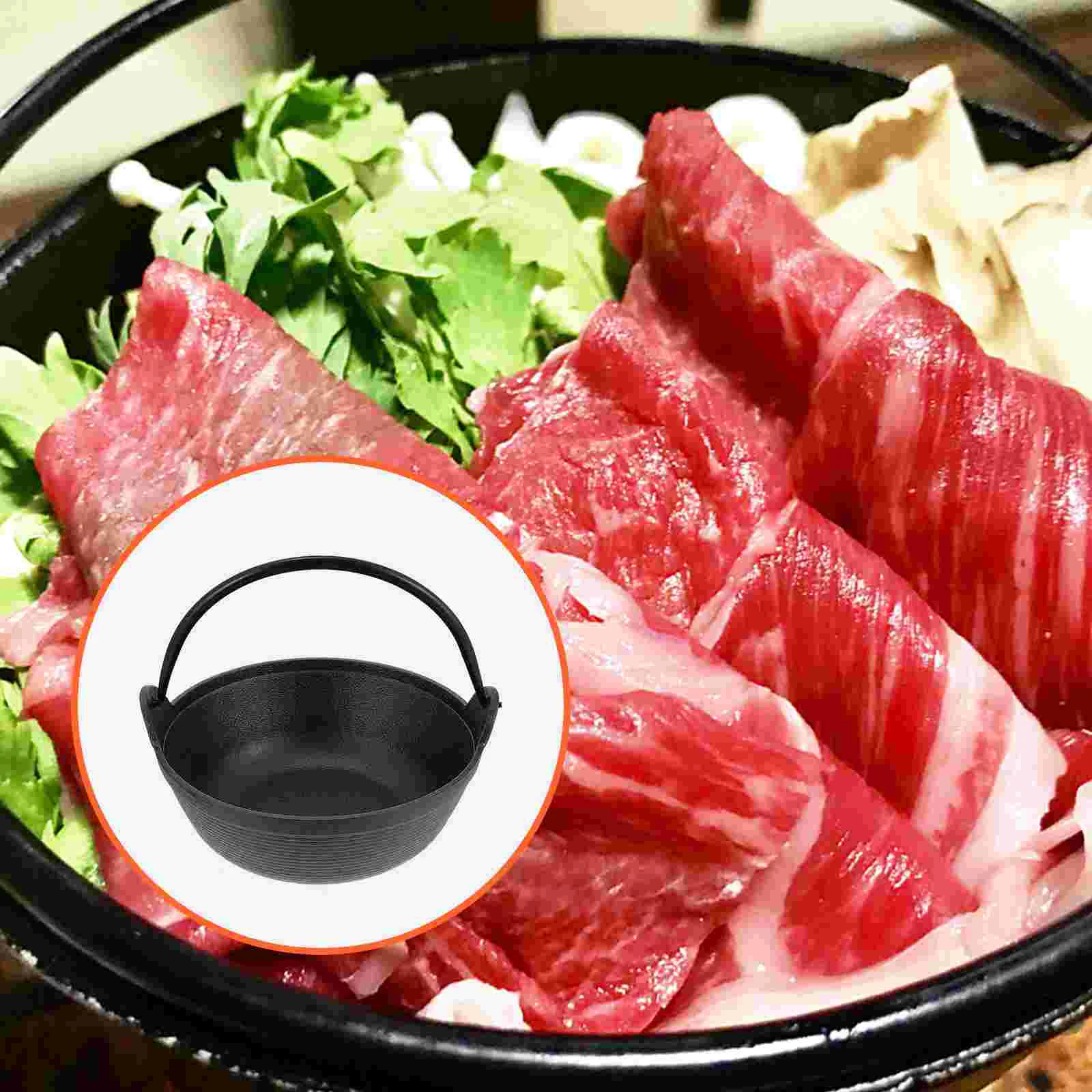 

Pot Sukiyaki Shabu Iron Cast Japanese Cooker Ramen Home Cookware Traditional Serving Cooking Camping Picnic Barbecue Pan