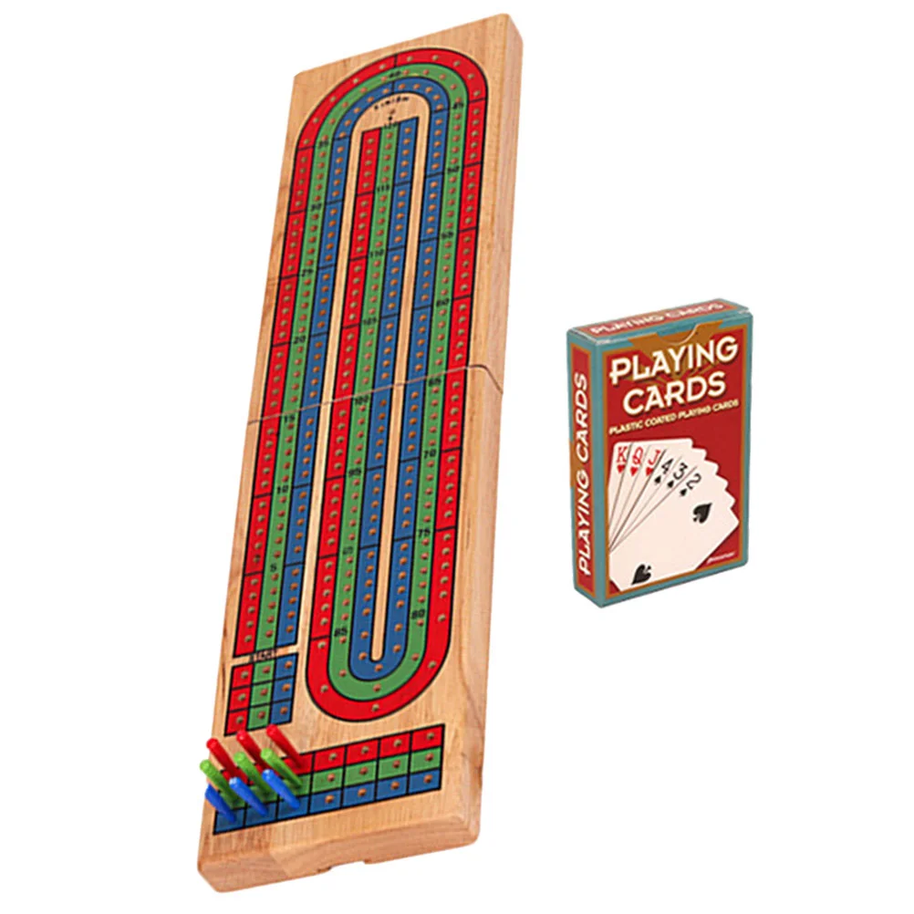 

1 Set Cribbage Board Game Set Cribbage Board with Playing Card for Travel Party