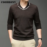 coodrony brand business casual men fashion slim fit v neck clothing spring autumn male new arrivals knitwear sweaters w1020