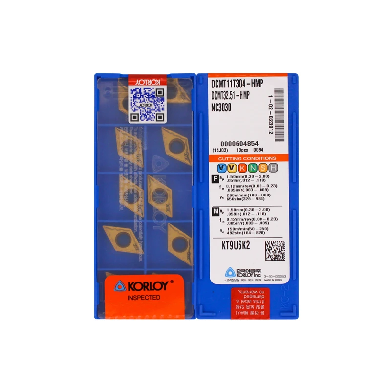 10 шт. KORLOY Оригинальный DCMT 070204 070208 DCMT11T302 DCMT11T304 DCMT11T308 HMP NC3020 NC3030 NC3120 PC9030 Токарные