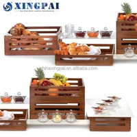  wooden bread racks with wheels food fruit vegetable wood display rack