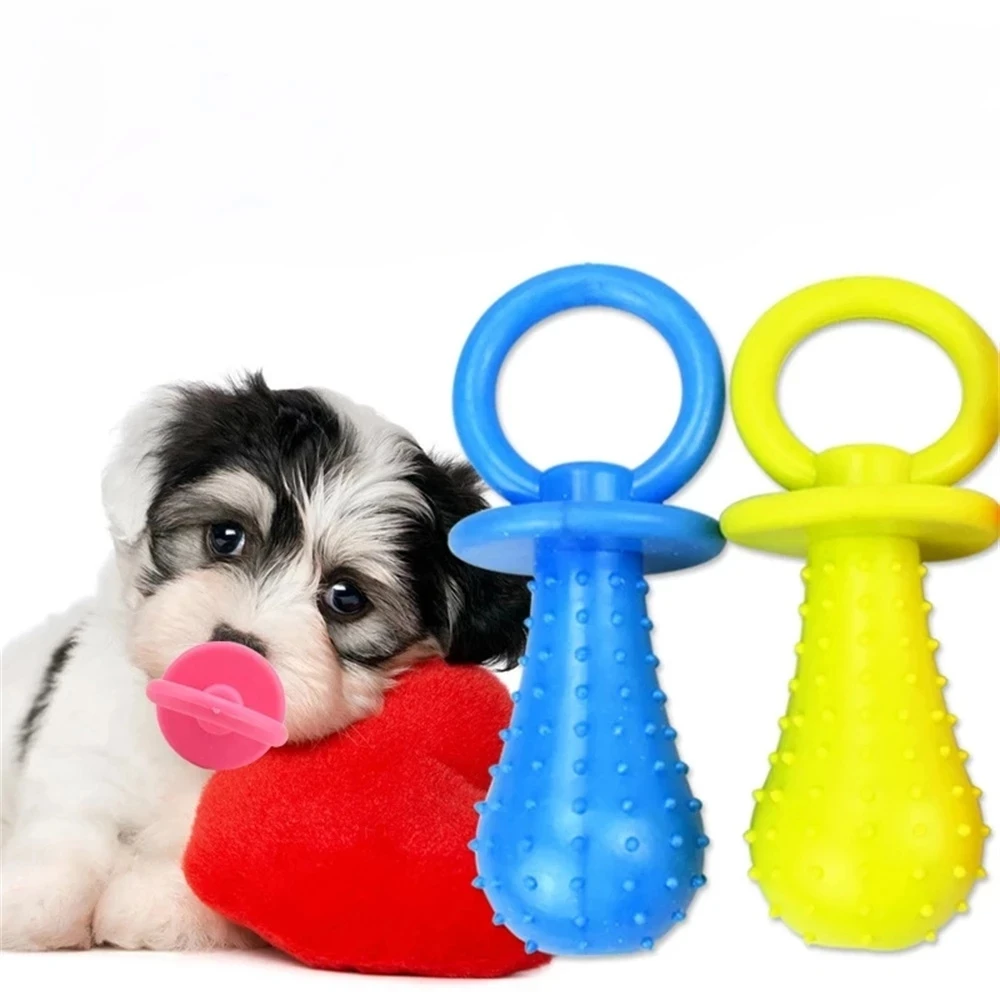 

2022 New Pacifier Rubber Toys for Dogs Pet Cat Puppy Chew Toys Pets Dogs Pets Products Dog Games Sound Squeaker 4x9.5cm