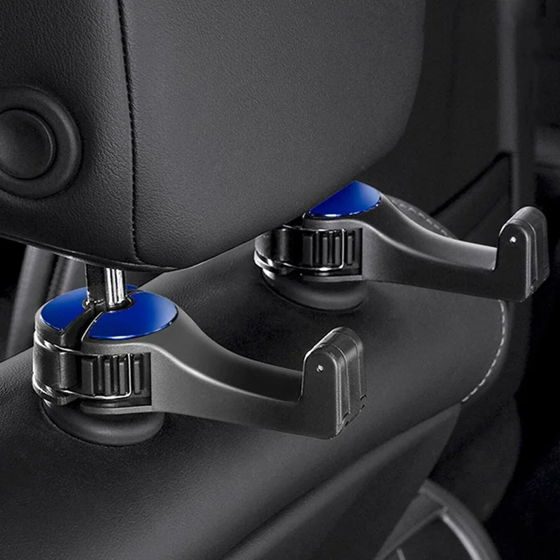 

2 In 1 Car Seat Hook Hanger Car Headrest Hook with Phone Holder Seat Hanger for Bag Handbag Purse Cloth Foldble Clip Organizer