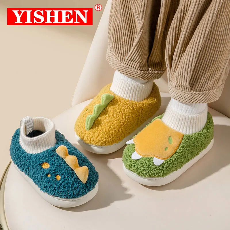 YISHEN Newborn Baby Shoes Boys Sock Shoes Cute Dinosaur Cotton Shoes For Baby Girls Outdoor Indoor Winter First-Walker Boots