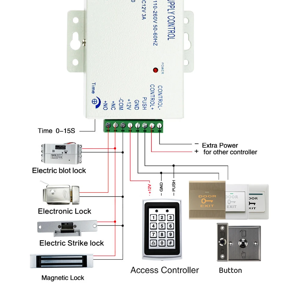 Door Exit Push Button Release Switch Opener NO COM NC LED light For Access Control System Entry Open Touch |