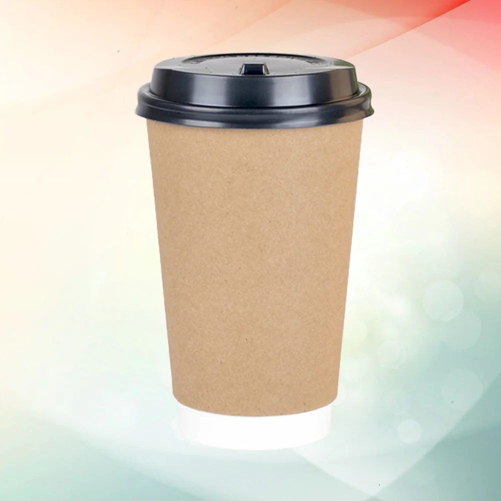 

25 PCS Thermal Coffee Mug Drinks Paper Cups Disposable Coffee Cup Milk Tea Kraft Paper Cup Hot Beverage Cups