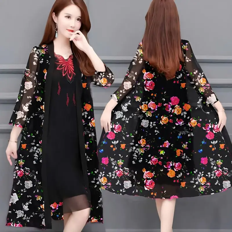 

Женский свободный Тренч с цветочным принтом, ВИНТАЖНЫЕ пальто составного кроя из хлопка и льна в китайском стиле, модель H02 на осень, 2023