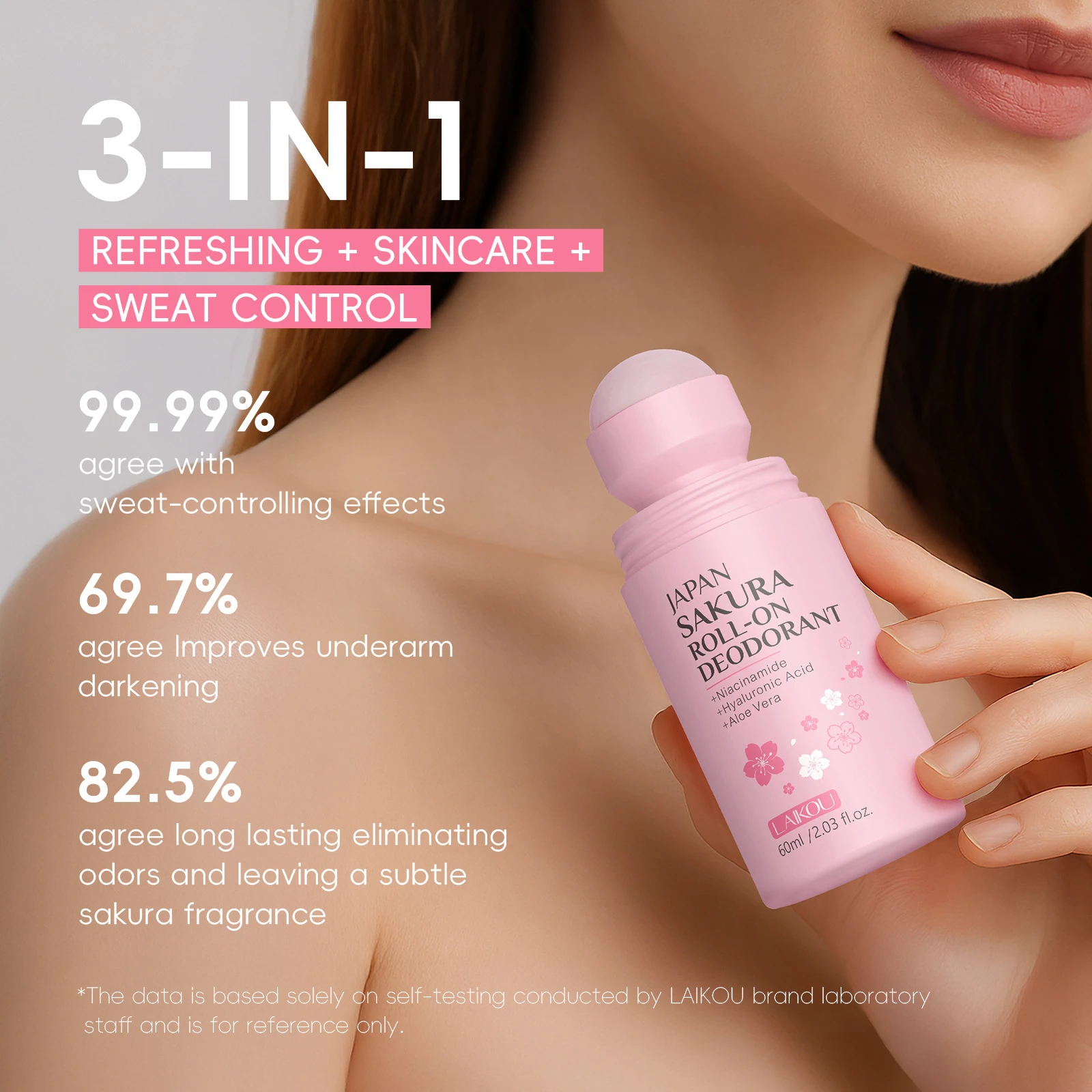 Фото Дезодорант-стик LAIKOU Sakura, длительного действия, для женщин, с ароматом свежих цветов, 60 мл, японская сакура. №4