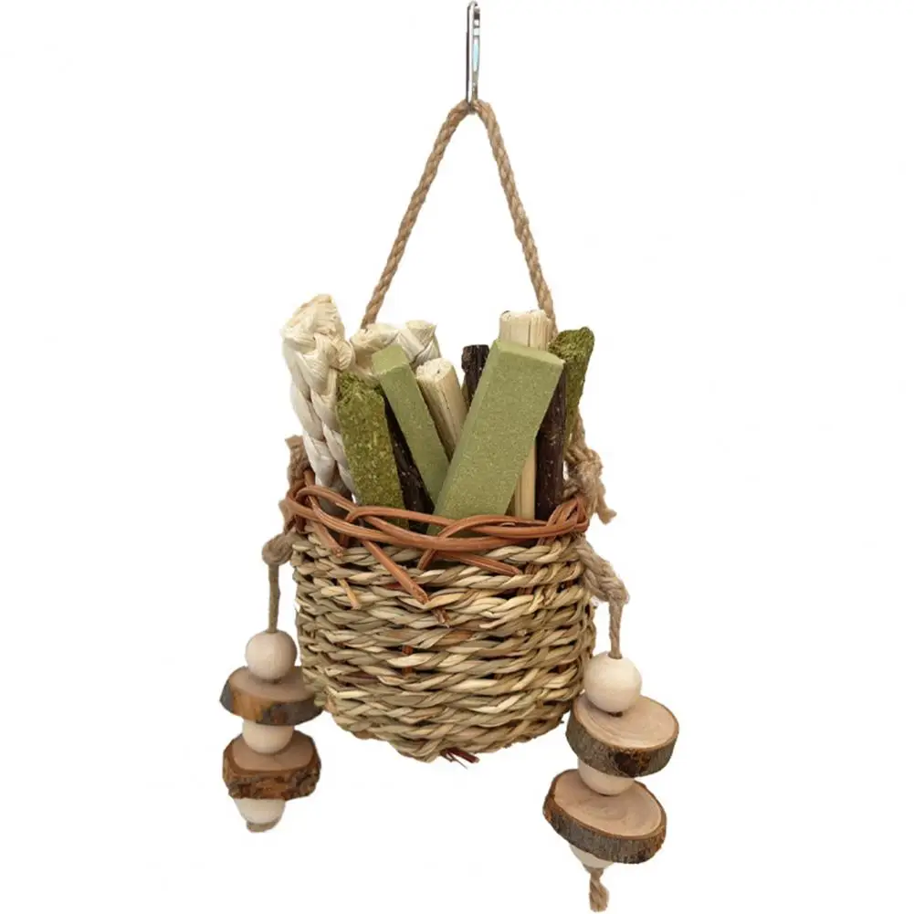 

Pet Toy Natural Grass Wood Bunny Chew Toys Teeth Grinding Treats for Small Pets Hamsters Guinea Pigs Chinchillas Rats More Grass