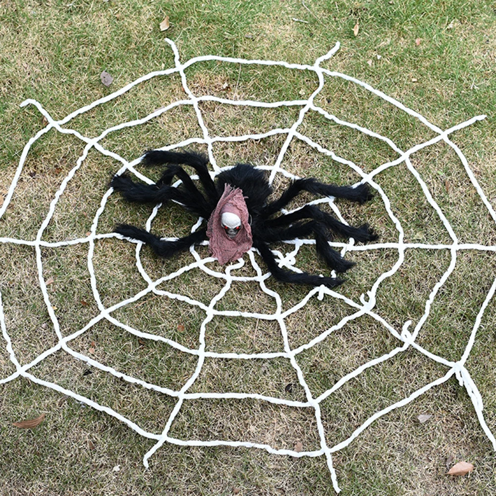 

Искусственные плюшевые пауки и паутина, украшение для Хэллоуина, украшение для дома с привидениями, украшение для уличвечерние