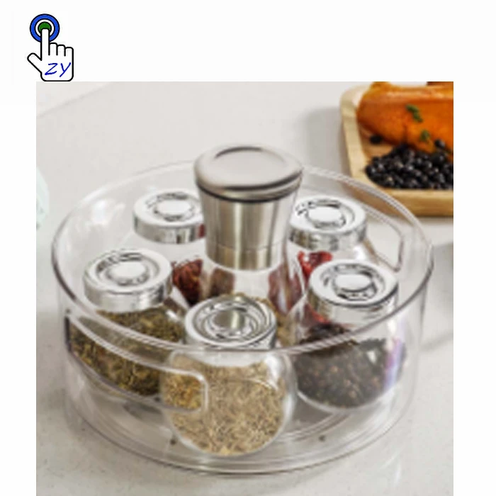 

Vacane Clear Acrylic Lazy Susan Kitchen Cabinet Spice Storage Rotating Tray Plastic Lazy Susan Turntable Organizer