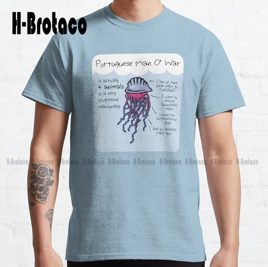 

Portuguese Man O' War Is Actually 4 Animals In A Very Progressive Relationship Classic T-Shirt Athletic Shirts Women Xs-5Xl New