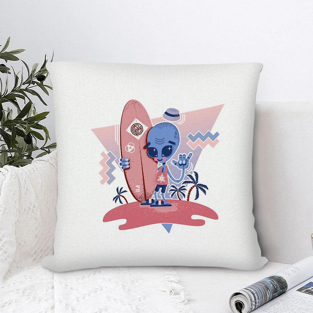 

Alien Surf Polyester Pillow Cover Decorative Pillows for Sofa Bedroom Pillow Cases Home Decor Cushion Covers 45*45cm