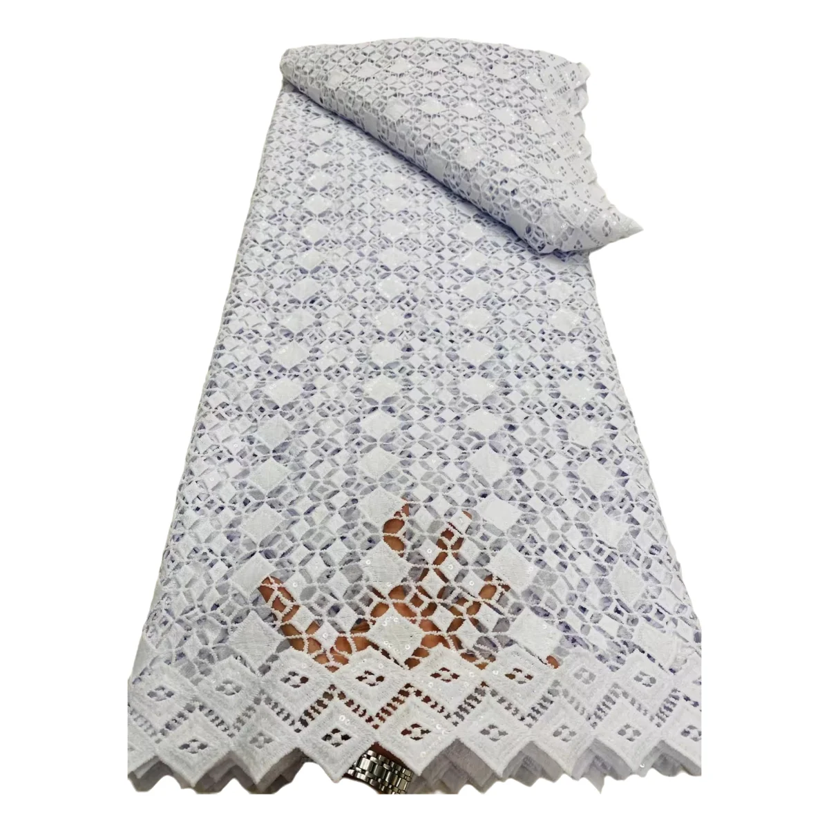 Белая свадебная гипюровая ткань с блестками ремесленный шнур кружево для