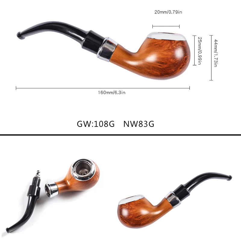 

Wooden old style Mouthpiece for cigarette Removable to Clean Creative Hookah for smoking Portable herb smoking pipe Men Gift