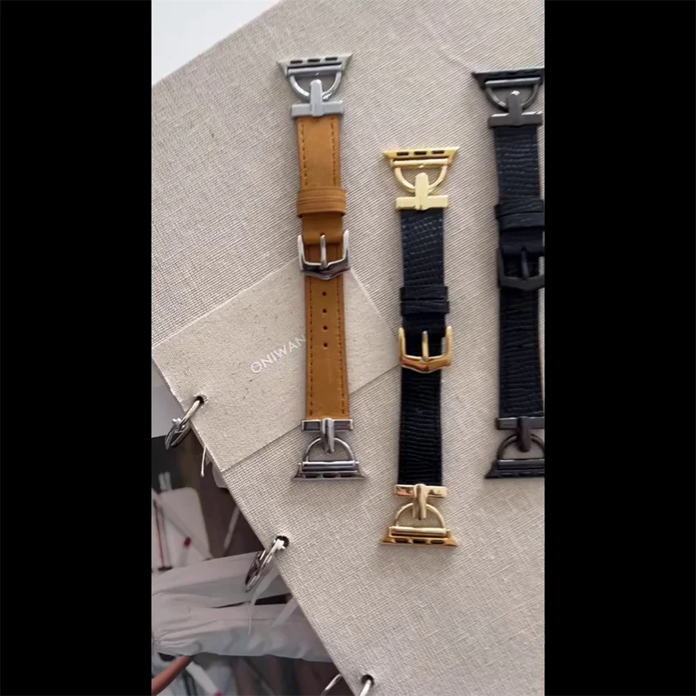 Luxury Fashion Leather Strap For iwatch Series 7 SE 6 5 4 Business Watchband For Apple Watch Band 41mm 45mm 38mm 42mm 44mm 40mm