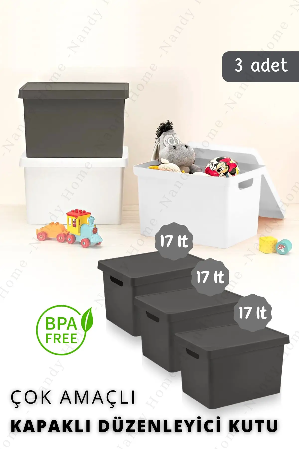 

17 Lt. clamshell box 3 pcs anthracite