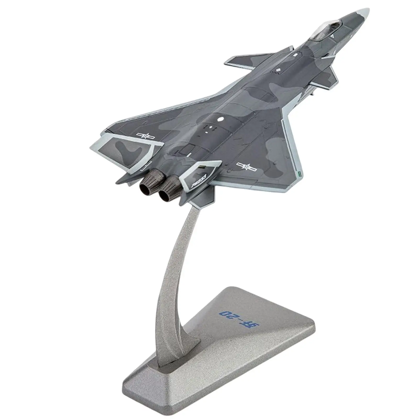 

1/144 Scale J20 Fighter Gift Desktop Decoration Simulated with Display Stand Aircraft for Living Room Bar Cafe Office Bookshelf