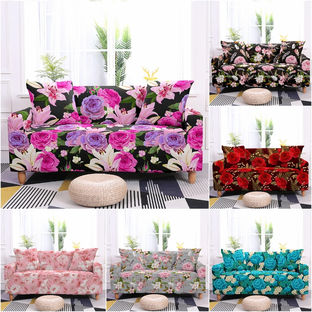 

Flower elastic sofa cover 3D printing washable sofa cover
