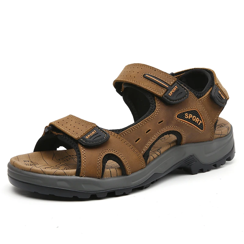 

Сандалии мужские из мягкой дышащей натуральной кожи, уличные пляжные босоножки в римском стиле, летняя обувь, большие размеры 38-46