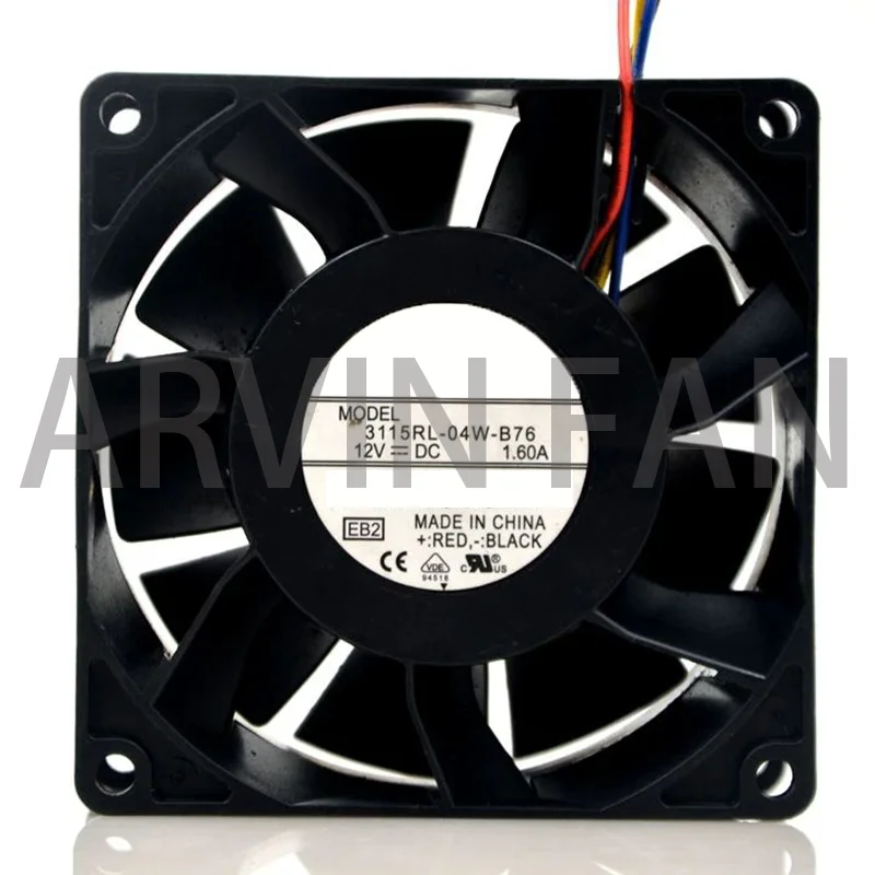 Оригинальный 3115RL-04W-B76 8038 80 мм 8 см 12 В а 8 см вентилятор PWM с контролем скорости