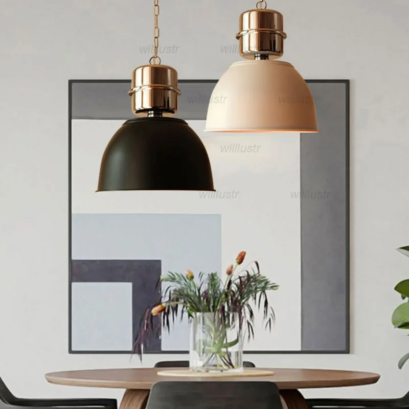 Винтажный металлический подвесной светильник в стиле ретро цвет макарон