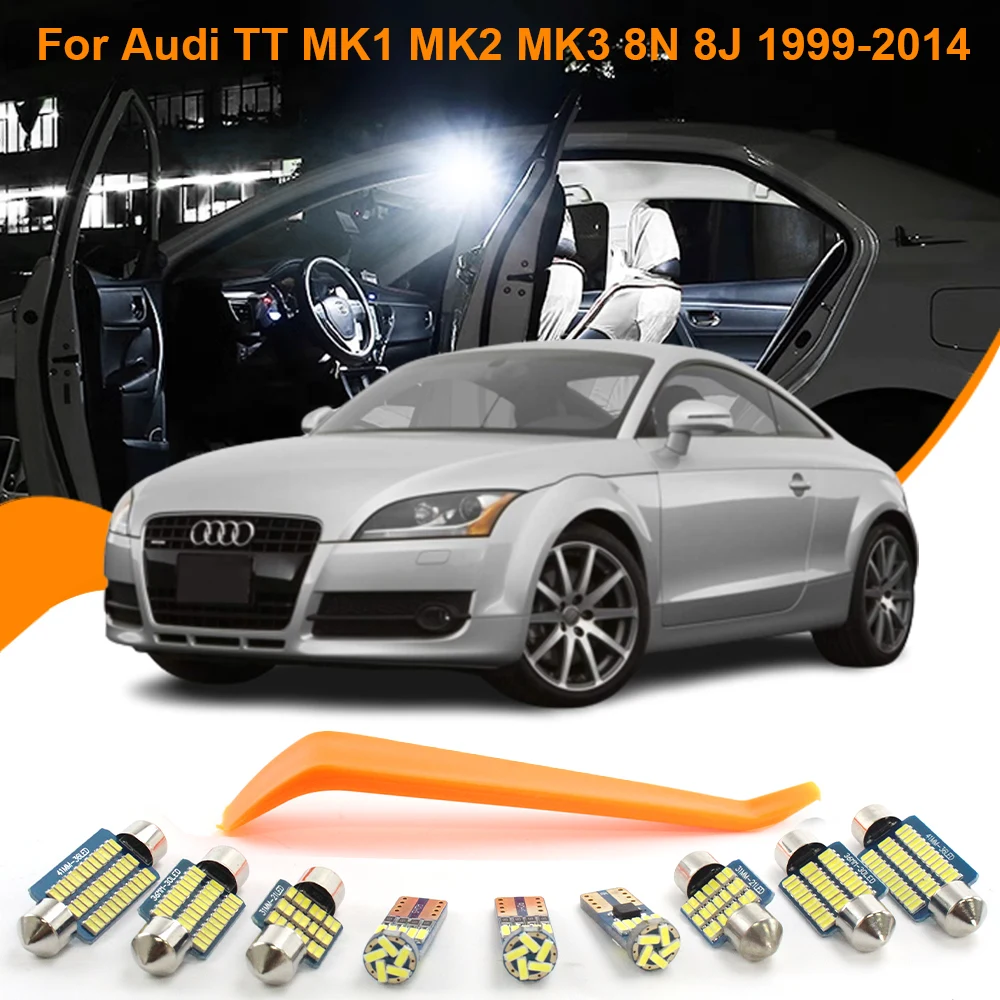 

Светодиодные лампы для освещения салона автомобиля Canbus для Audi TT TTS MK1 MK2 MK3 8N 8J 1999-2014, Аксессуары для автомобилей, светодиодные купольные лампы для чтения багажника