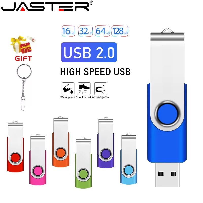 USB-флеш-накопитель брелок для ключей 128 ГБ 64 32 16 8 вращающийся креативный подарок