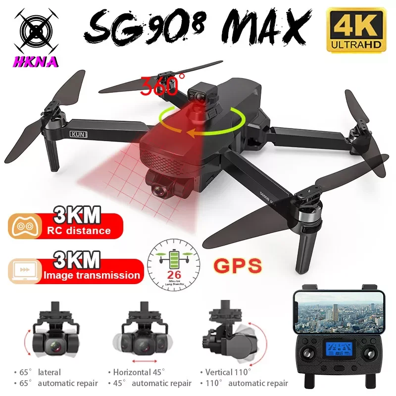 

SG908 MAX/PRO Drone 3 Axis Gimbal 4K Camera 5G Wifi GPS FPV Professional Drone Quadcopter Distance 3km Brushless Electric Drone