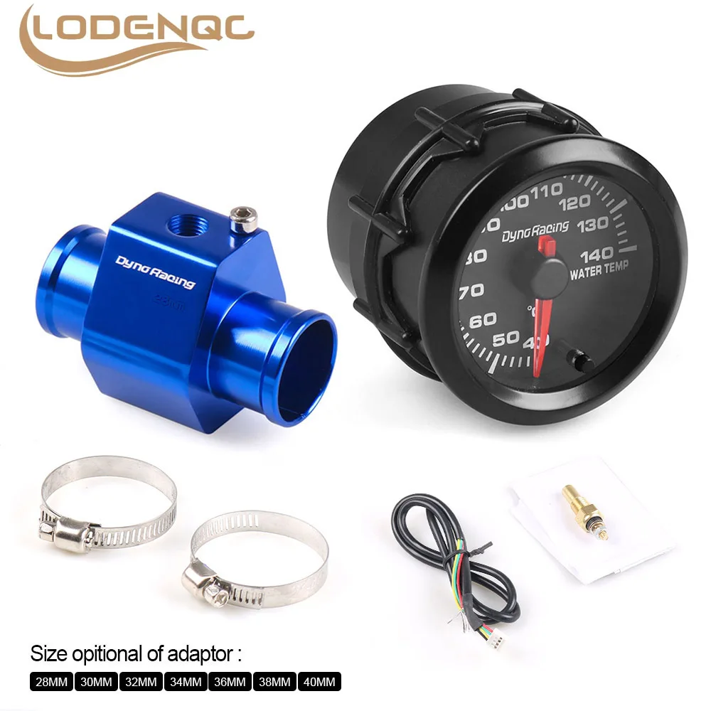 

Lodenqc 2'' 52MM Car 7 Colors Led Water Temperature Gauge 40-140 Celsius High Speed With Water Temp Joint Pipe Sensor Adapter