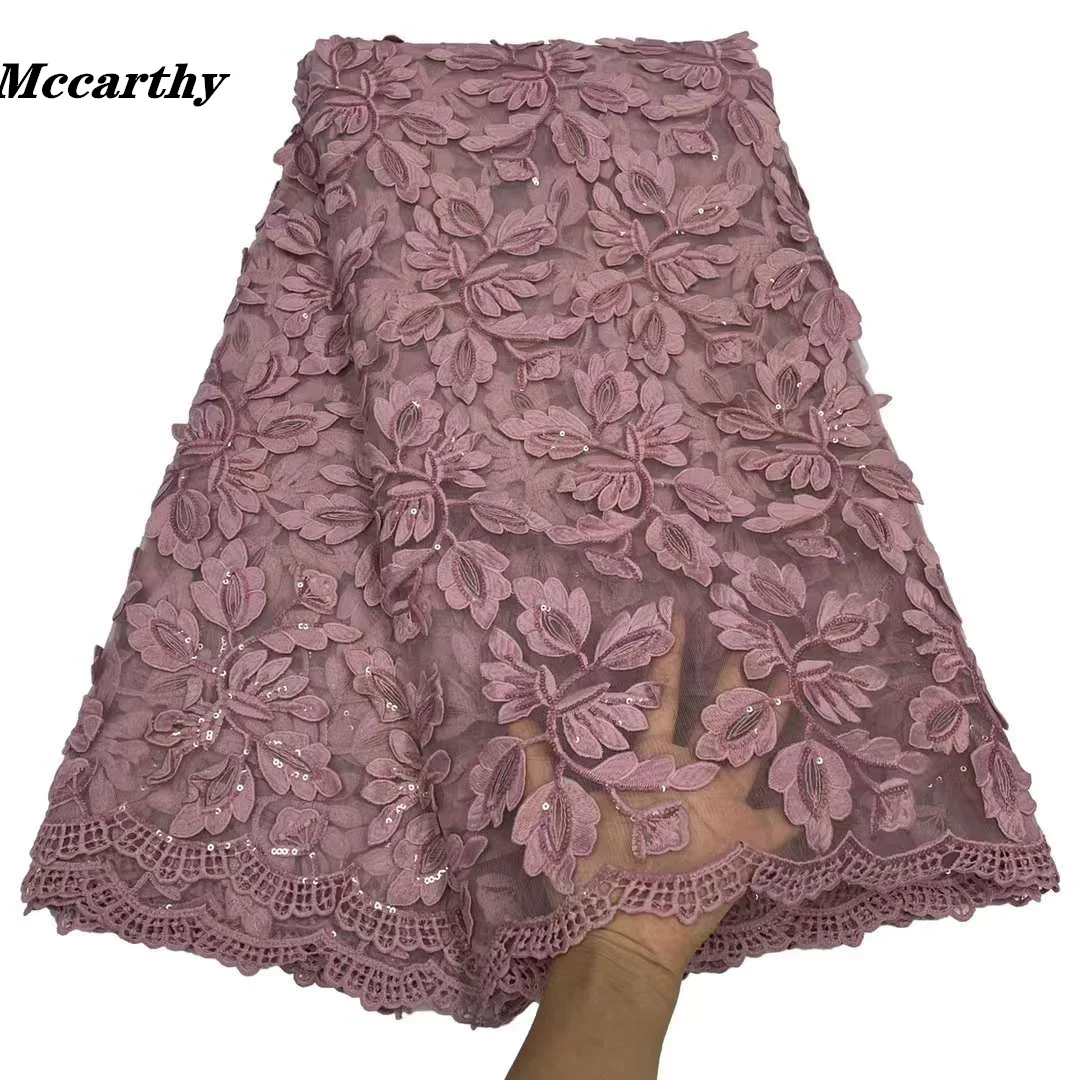 

Mccarthy Onion Sequins African French Lace Fabric 2022 High Quality Tulle Lace Material Bridal For Nigerian Wedding Dress