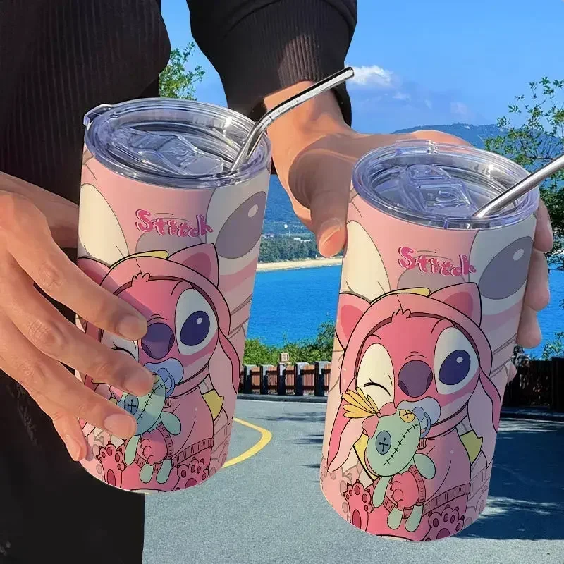 Фигурки аниме Disney Lilo & Stitch термос соломенная кофейная чашка красивая