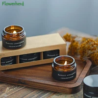 3pieces valentines day christmas aromatherapy candle glass fresh air soy wax floral small brown bottle candle creative souvenir