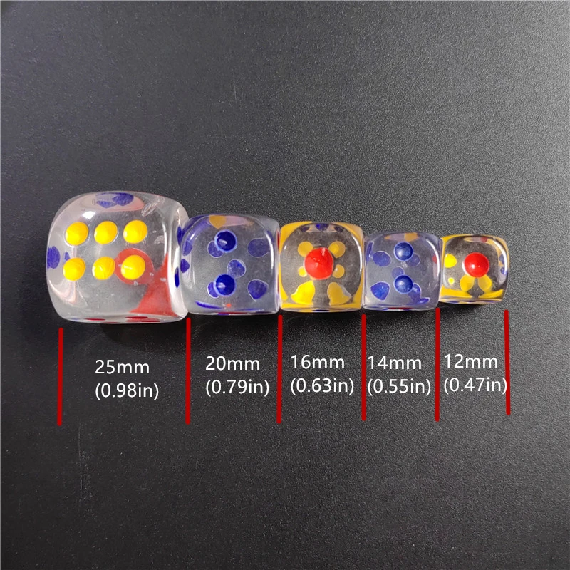 10 шт./партия 12/14/16/18/20/25 мм акриловые прозрачные кости шестигранные закругленные