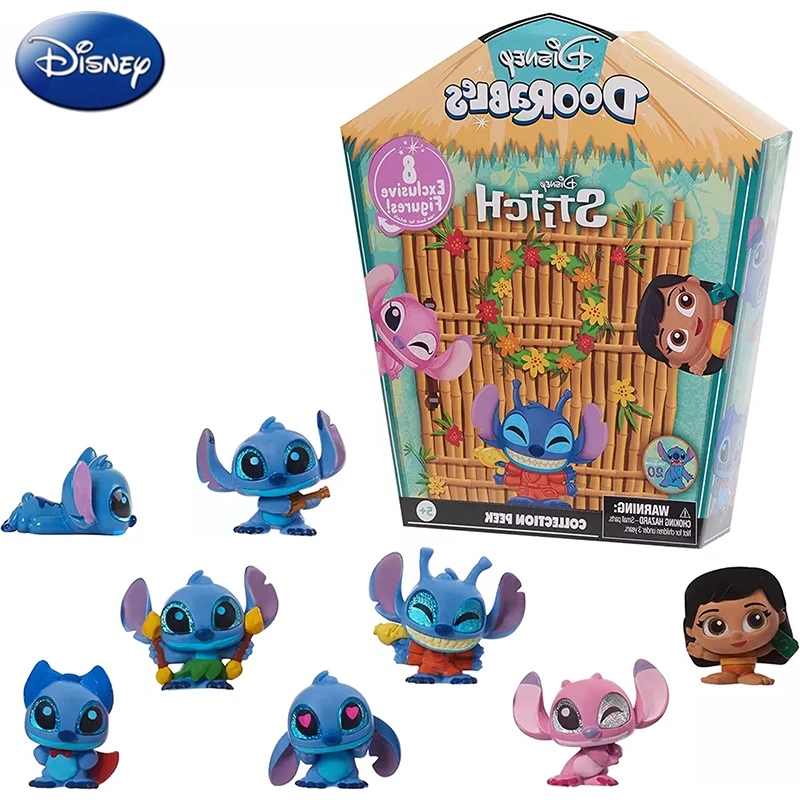 

Disney Stitch Mini Action Figure Blind Box Disney Anime Cartoon Lilo & Stitch Angel Kawaii PVC Figure Q Verison Dolls Toys Gift